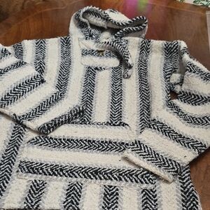 Earth Ragz Black and Cream Baja Hoodie